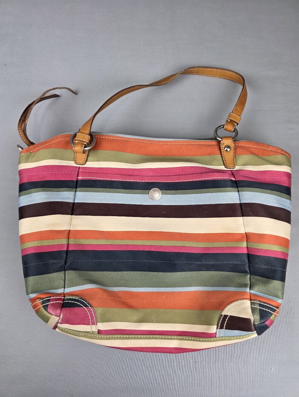 Vintage Coach Legacy Striped Shoulder Bag Purse 11 x 14 x 5 - Picture 9 of 13